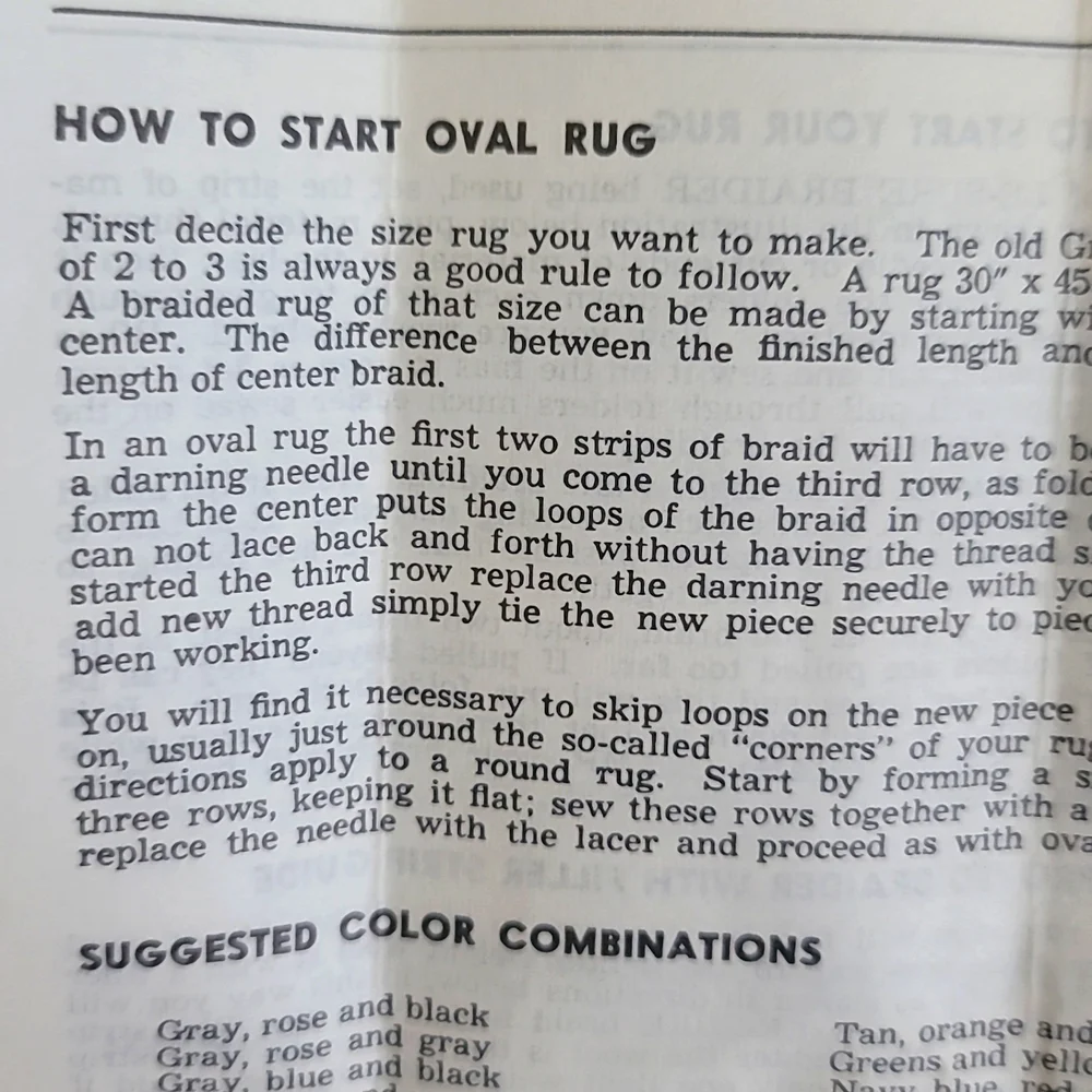 60s NOS Le-sure Braid Kit for Making Reversible Braided Rugs - Complete